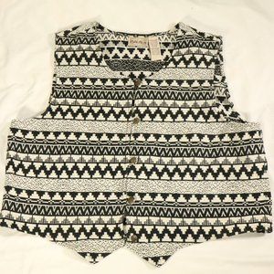 Vtg AUSTIN HARRIS Aztec Print Button Vest Sz XL Men